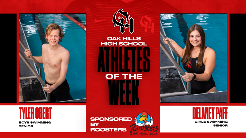 Roosters Athletes of the Week Delaney Paff and Tyler Obert 